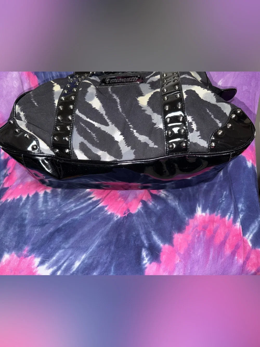 Vintage Betsey Johnson Studded Satchel Handbag
